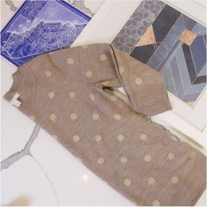 New York and Co. Gold Threaded Polka Dot Sweater